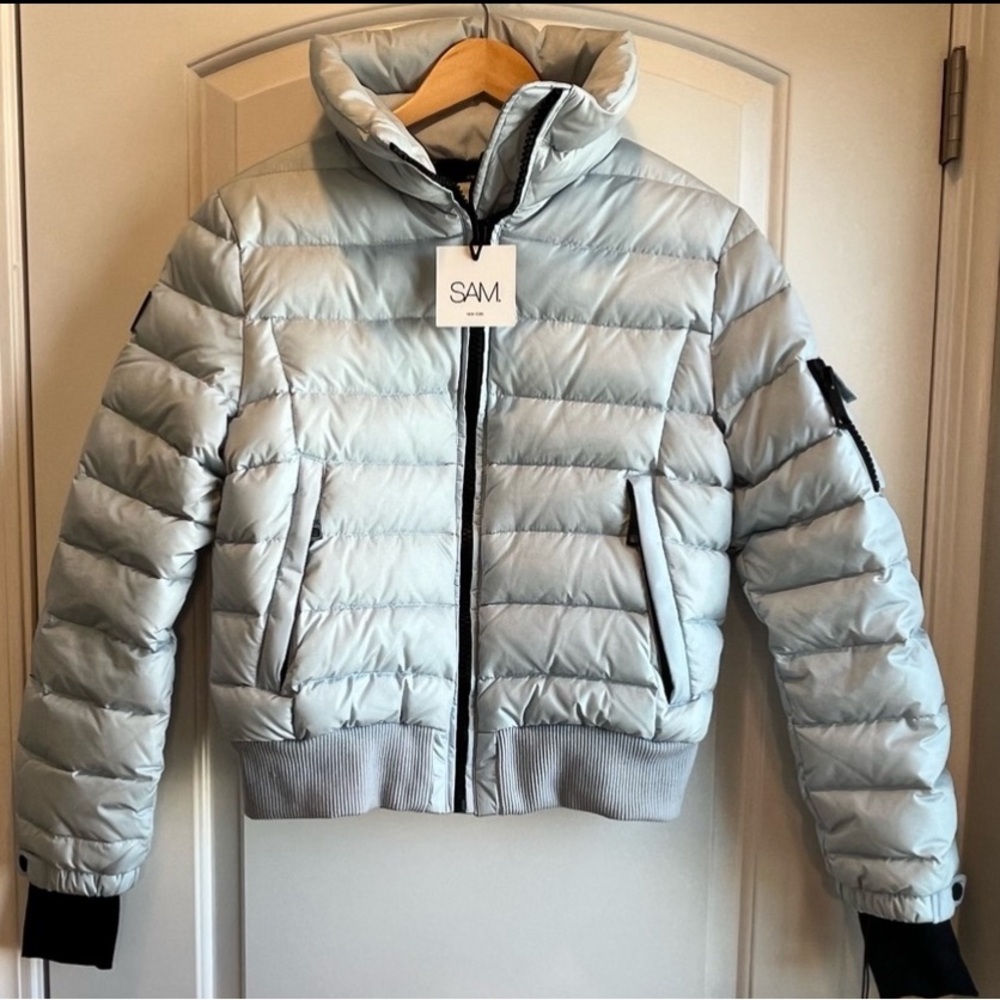 SAM. New York - Matte Luna Down Puffer Jacket Glacier Blue - Size Large - NWT